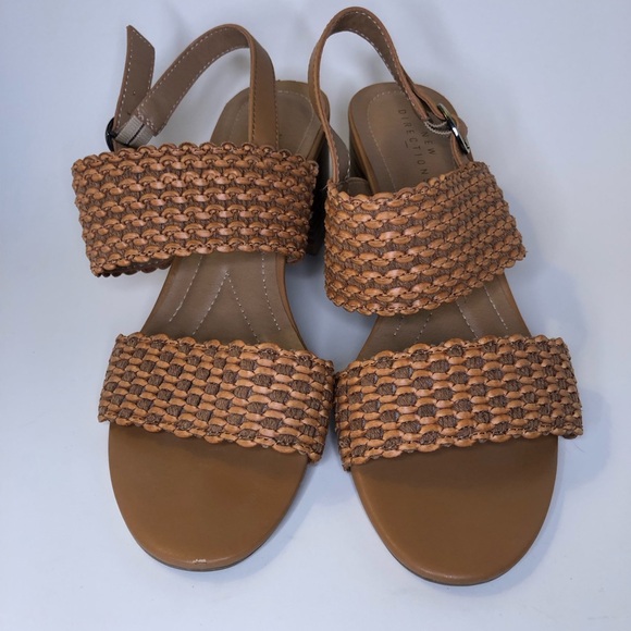 A New Direction Open Toe Strappy Stacked Block Heel Sandal Size 7.5 - Picture 2 of 10